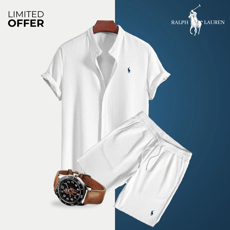 Exclusive Set for Men - Shirt & Shorts + Watch